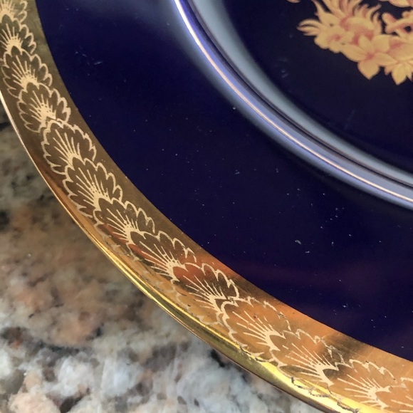 Limoges Antique Cobalt Blue and Gold Plate - Picture 3 of 5